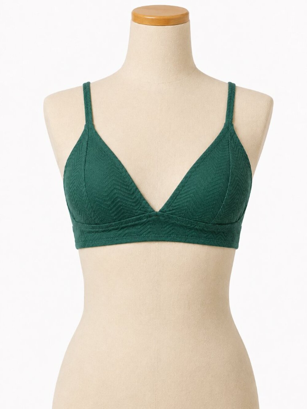 Cupshe Green Wave Metallic Bralette Bikini Top V Neck L NWT